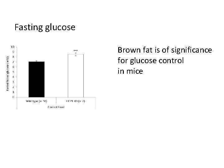 Fasting glucose Brown fat is of significance for glucose control in mice 