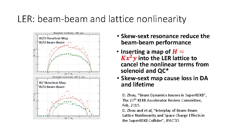 LER: beam-beam and lattice nonlinearity • Skew-sext resonance reduce the beam-beam performance • •