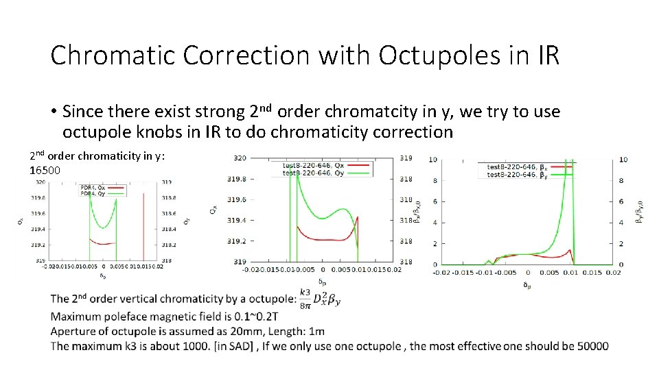 Chromatic Correction with Octupoles in IR • Since there exist strong 2 nd order