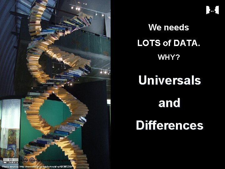 We needs LOTS of DATA. WHY? Universals and Differences Photo source: http: //www. flickr.