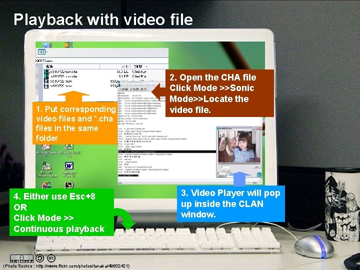 Playback with video file 1. Put corresponding video files and *. cha files in