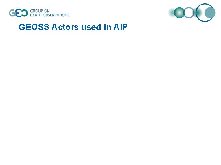 GEOSS Actors used in AIP 