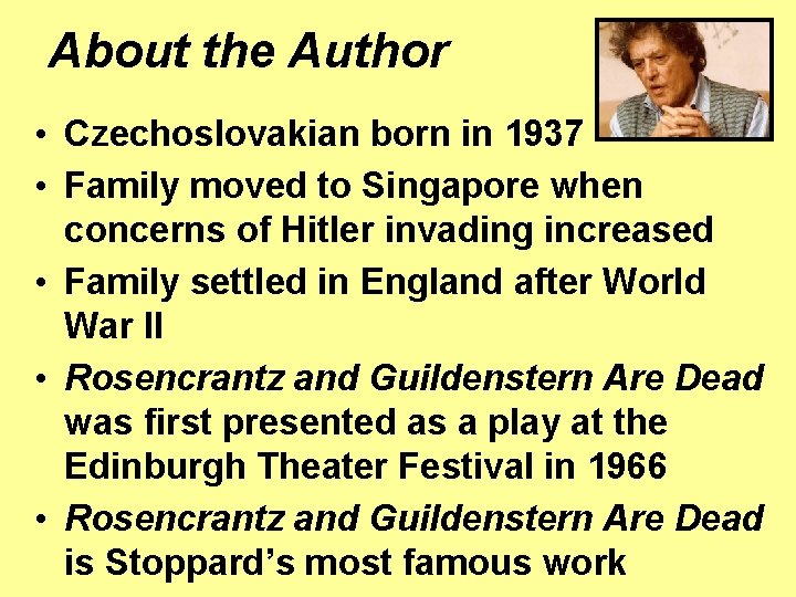 About the Author • Czechoslovakian born in 1937 • Family moved to Singapore when
