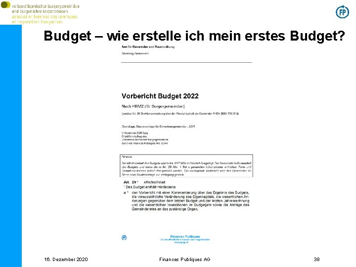 Budget – wie erstelle ich mein erstes Budget? 16. Dezember 2020 Finances Publiques AG