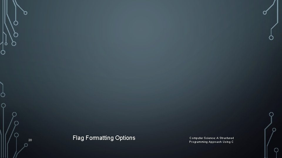 20 Flag Formatting Options Computer Science: A Structured Programming Approach Using C 20 Flag Formatting Options Computer Science: A Structured Programming Approach Using C