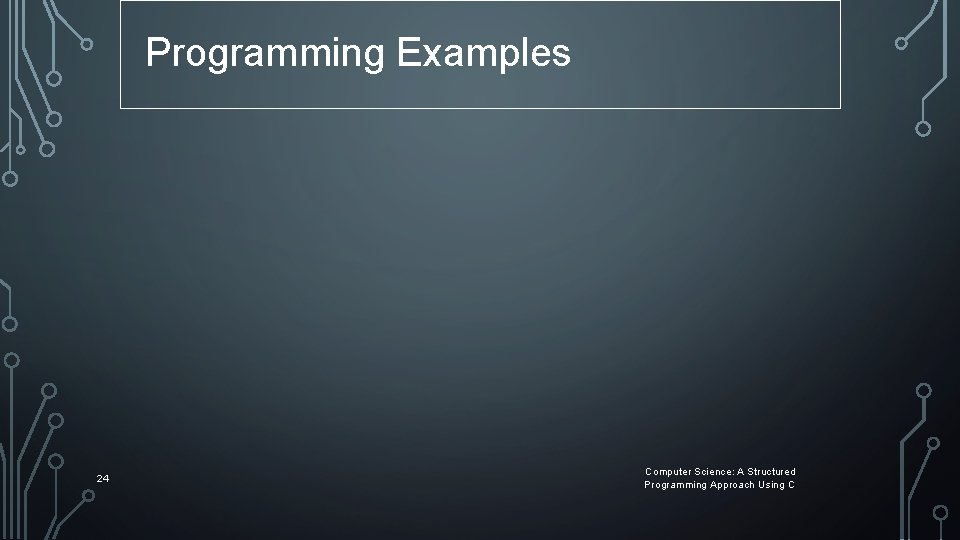 Programming Examples 24 Computer Science: A Structured Programming Approach Using C Programming Examples 24 Computer Science: A Structured Programming Approach Using C