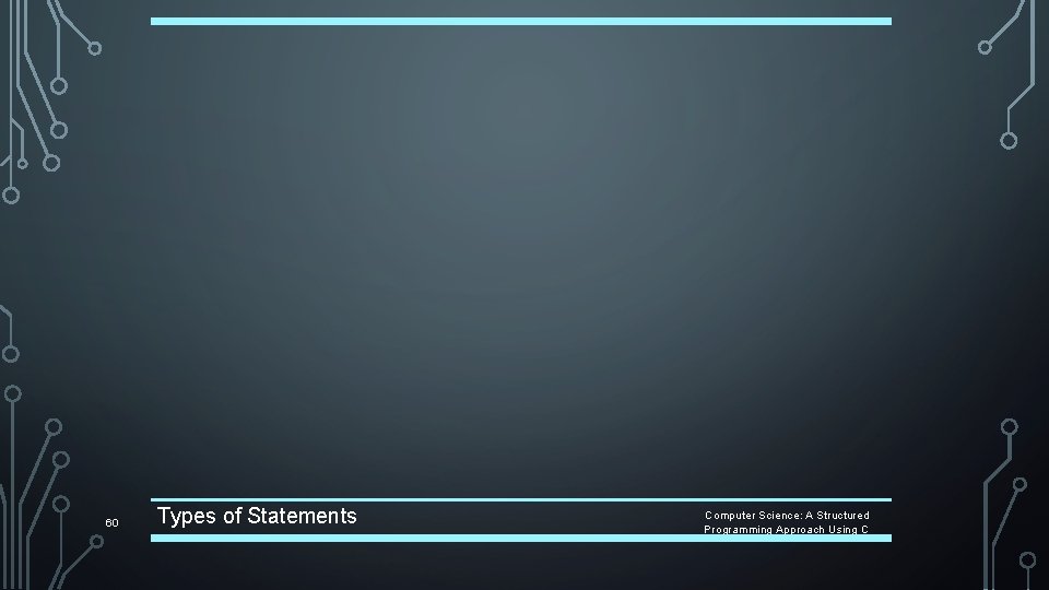 60 Types of Statements Computer Science: A Structured Programming Approach Using C 60 Types of Statements Computer Science: A Structured Programming Approach Using C