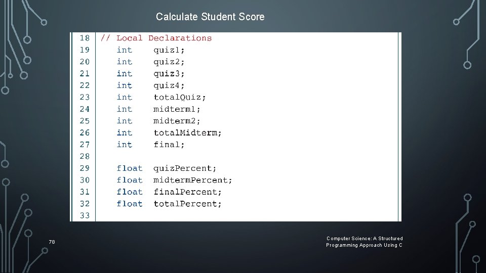 Calculate Student Score 78 Computer Science: A Structured Programming Approach Using C Calculate Student Score 78 Computer Science: A Structured Programming Approach Using C