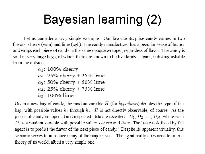Bayesian learning (2) Bayesian learning (2)