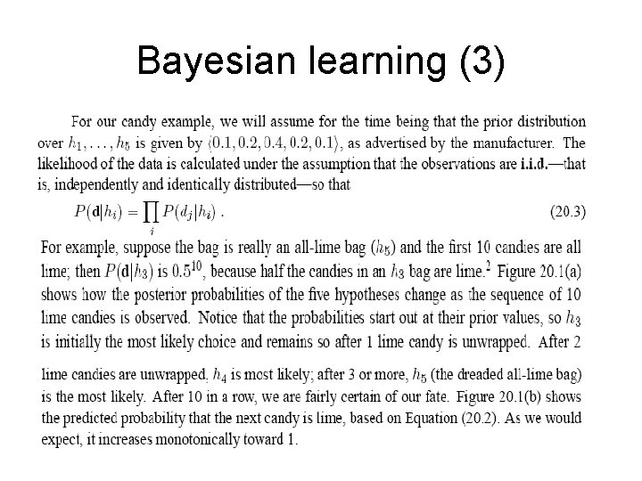 Bayesian learning (3) Bayesian learning (3)