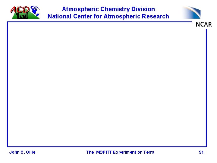Atmospheric Chemistry Division National Center for Atmospheric Research The MOPITT Experiment on Terra John