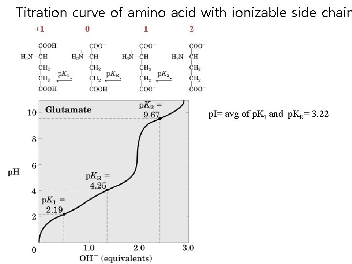Titration curve of amino acid with ionizable side chain +1 0 -1 -2 p.