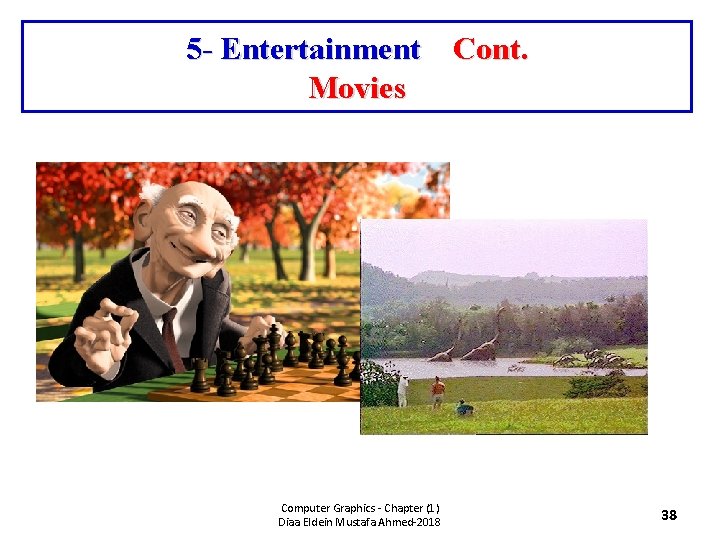 5 - Entertainment Cont. Movies Computer Graphics - Chapter (1) Diaa Eldein Mustafa Ahmed-2018