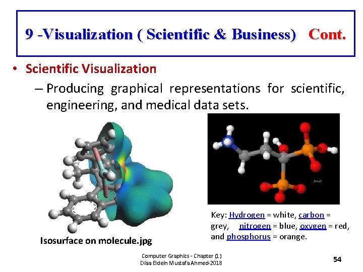 9 -Visualization ( Scientific & Business) Cont. • Scientific Visualization – Producing graphical representations