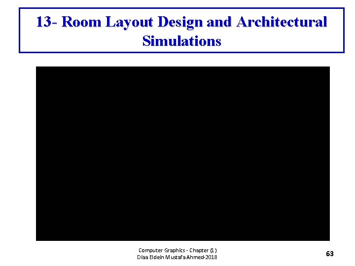 13 - Room Layout Design and Architectural Simulations Computer Graphics - Chapter (1) Diaa