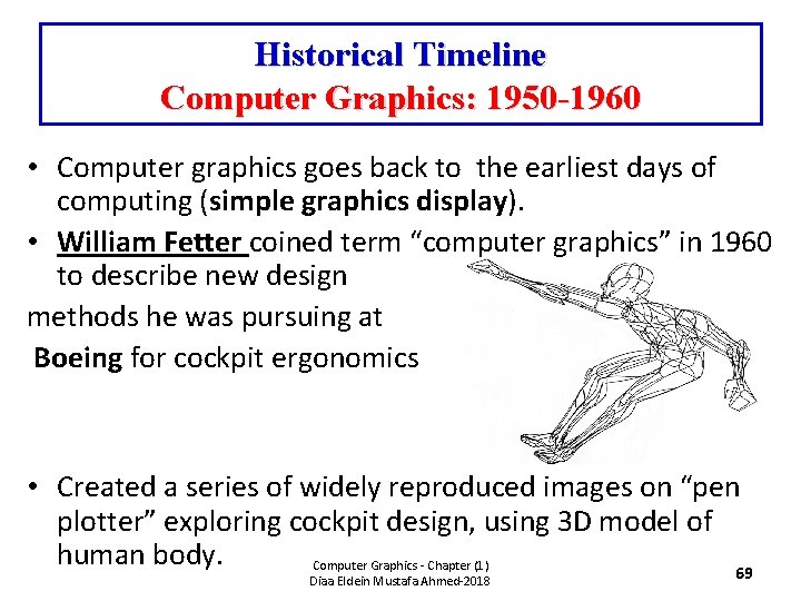 Historical Timeline Computer Graphics: 1950 -1960 • Computer graphics goes back to the earliest