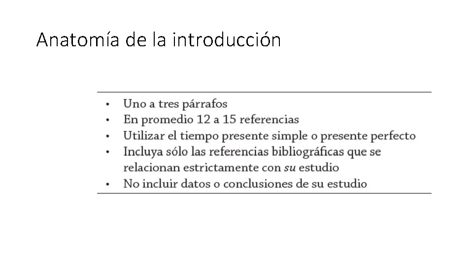 Anatomía de la introducción 