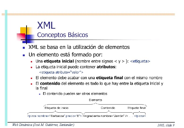 Web Dinámica (José M. Gutiérrez, Santander) 2005, slide 9 