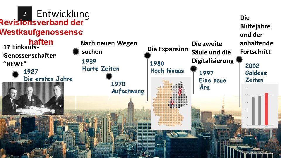 2 Entwicklung Revisionsverband der Westkaufgenossensc haften Nach neuen Wegen 17 Einkaufs. Genossenschaften “REWE” 1927