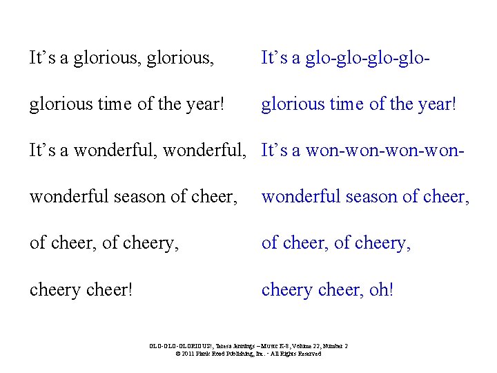 It’s a glorious, It’s a glo-glo- glorious time of the year! It’s a wonderful,