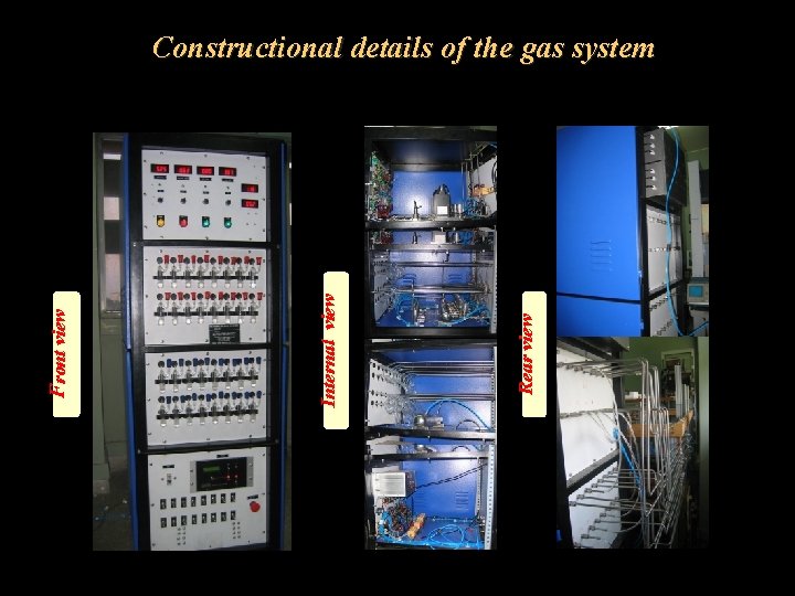 Rear view Internal view Front view Constructional details of the gas system 