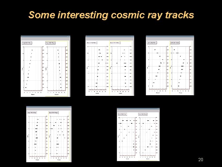 Some interesting cosmic ray tracks 20 