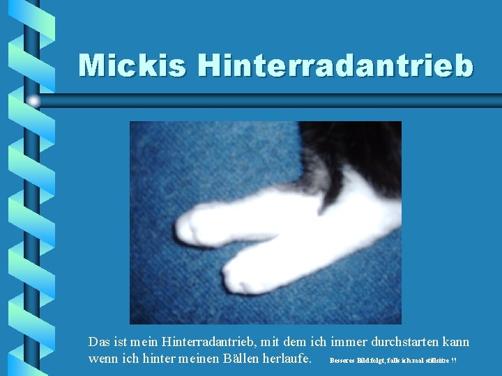 Mickis Hinterradantrieb Das ist mein Hinterradantrieb, mit dem ich immer durchstarten kann wenn ich