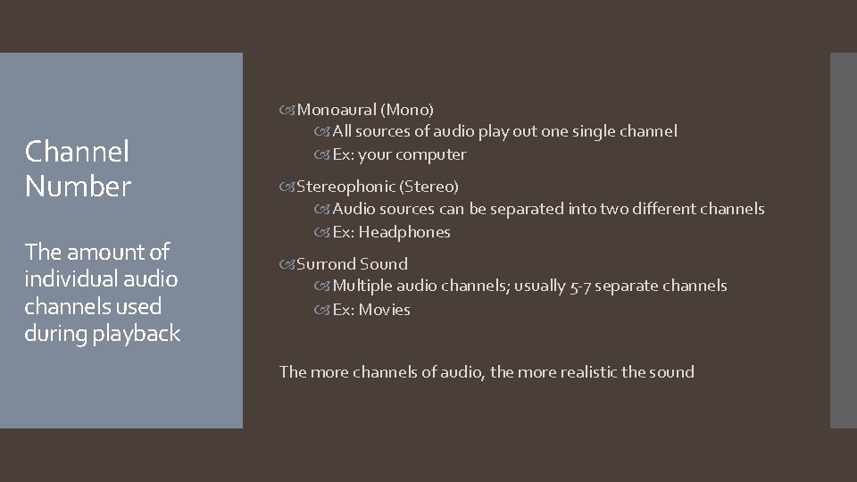Concepts Used to Create Digital Audio Video Objectives