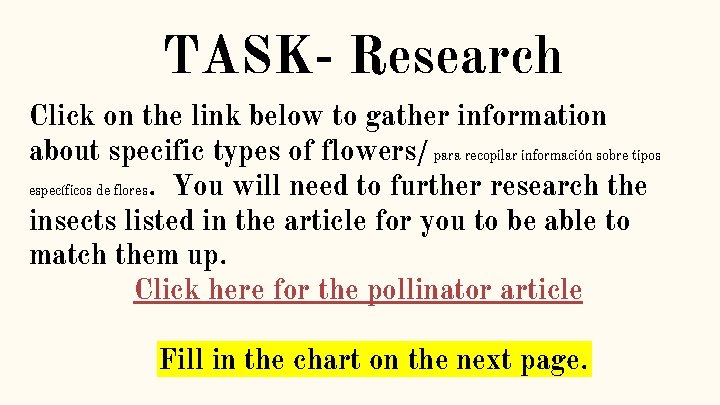 TASK- Research Click on the link below to gather information about specific types of