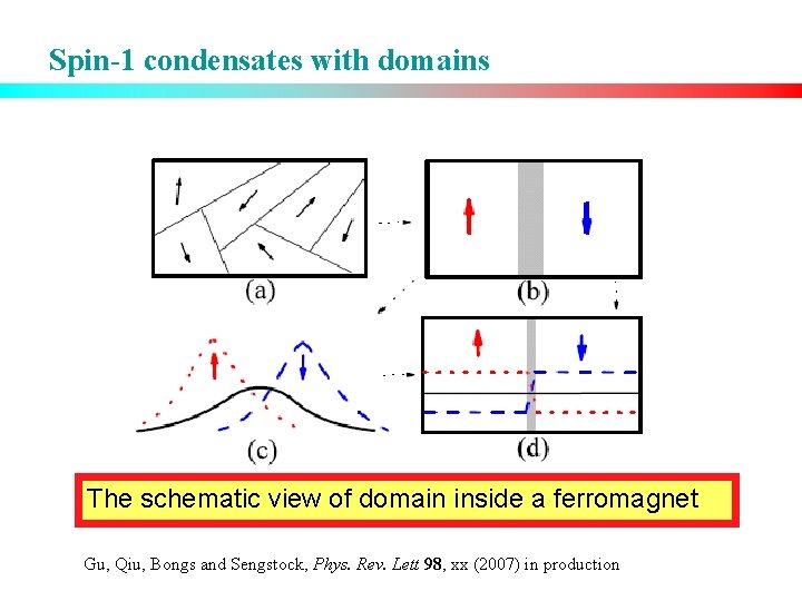 Spin-1 condensates with domains The schematic view of domain inside a ferromagnet Gu, Qiu,