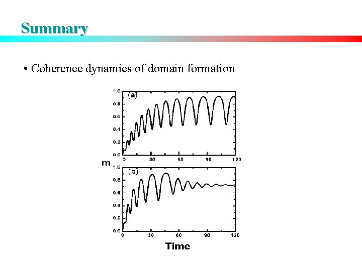 Summary • Coherence dynamics of domain formation 