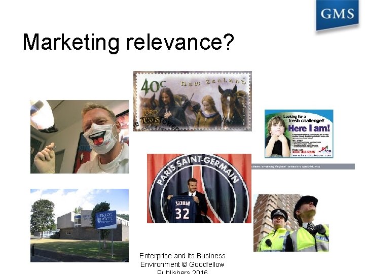 Marketing relevance? Enterprise and its Business Environment © Goodfellow 