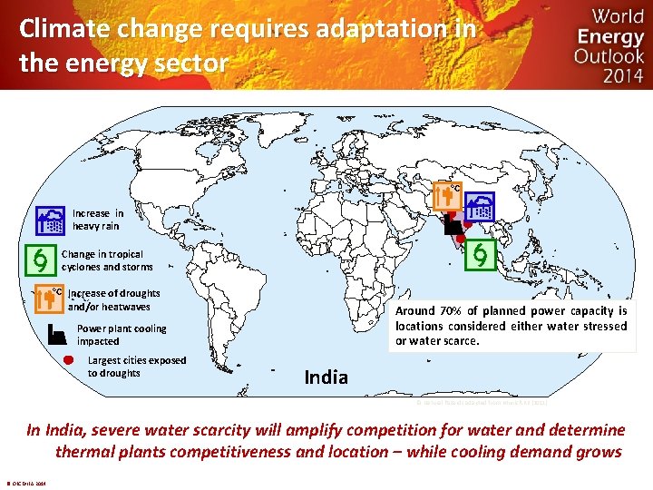 Climate change requires adaptation in the energy sector o C Increase in heavy rain