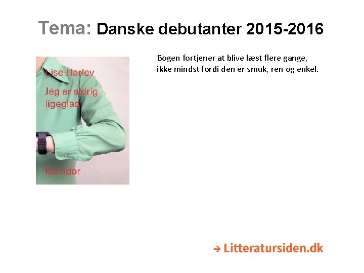 Tema: Danske debutanter 2015 -2016 Bogen fortjener at blive læst flere gange, ikke mindst