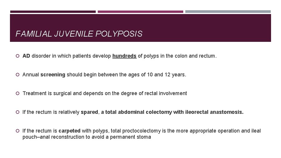 FAMILIAL JUVENILE POLYPOSIS AD disorder in which patients develop hundreds of polyps in the