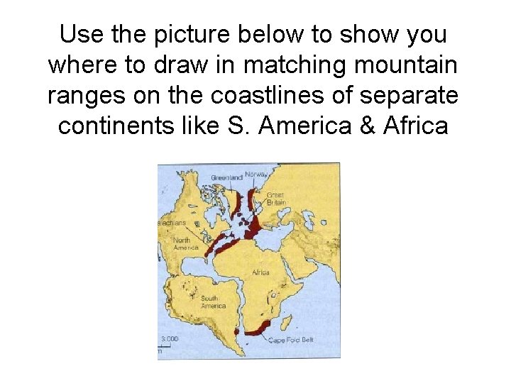 Use the picture below to show you where to draw in matching mountain ranges