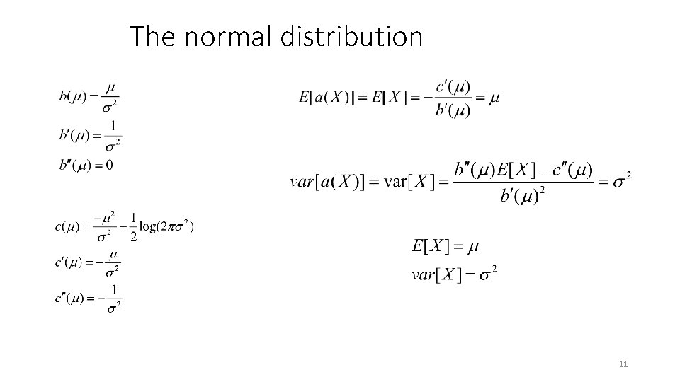 The normal distribution 11 The normal distribution 11