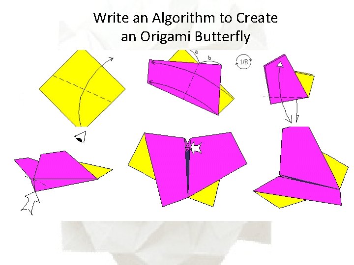 Write an Algorithm to Create an Origami Butterfly 