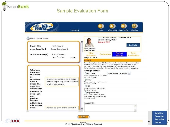 Sample Evaluation Form 