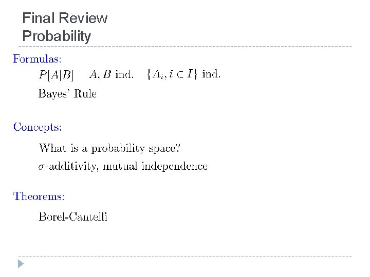 Final Review Probability 