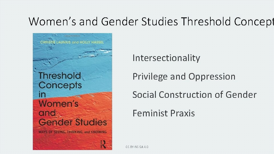Women’s and Gender Studies Threshold Concept Intersectionality Privilege and Oppression Social Construction of Gender