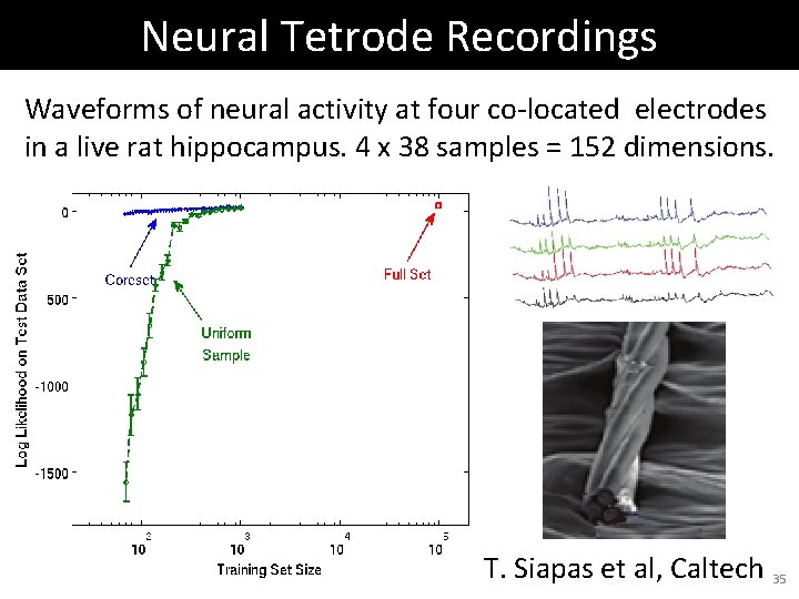 Neural Tetrode Recordings Waveforms of neural activity at four co-located electrodes in a live Neural Tetrode Recordings Waveforms of neural activity at four co-located electrodes in a live