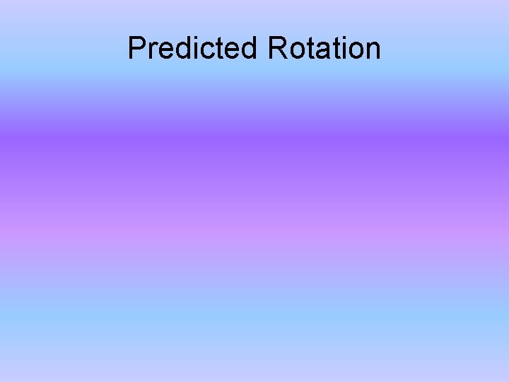 Predicted Rotation 