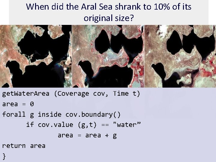 When did the Aral Sea shrank to 10% of its original size? get. Water.