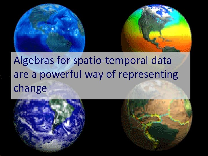 Algebras for spatio-temporal data are a powerful way of representing change 