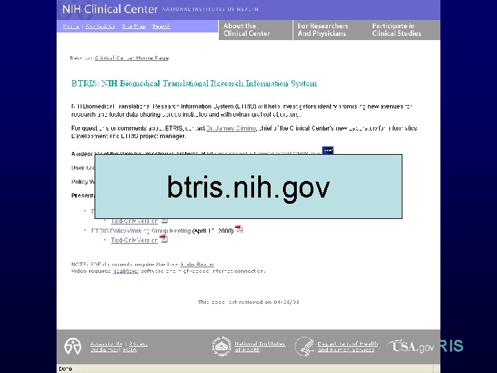 btris. nih. gov B RIS btris. nih. gov B RIS