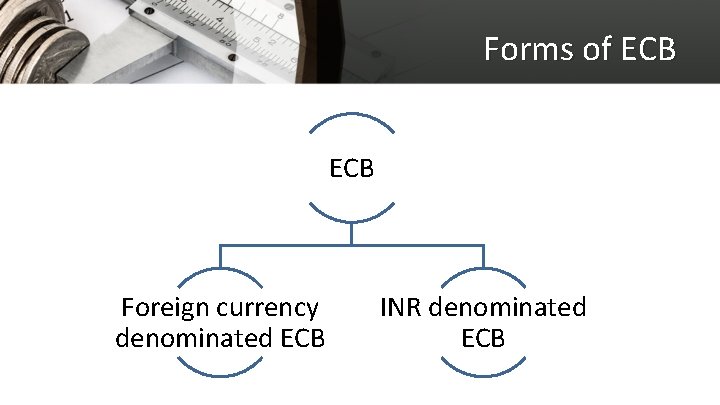 Forms of ECB Foreign currency denominated ECB INR denominated ECB 