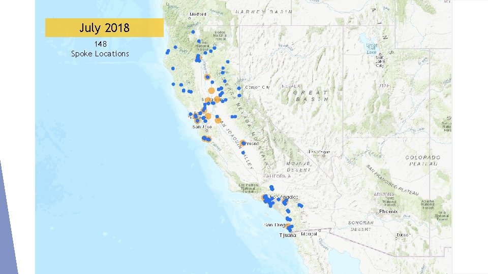 July 2018 148 Spoke Locations 