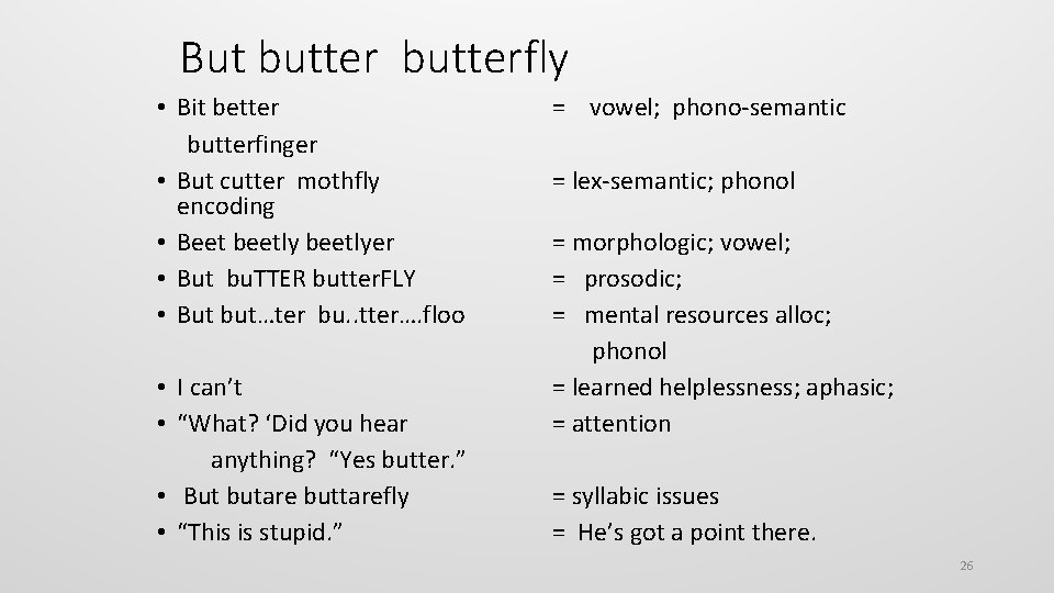 But butterfly • Bit better butterfinger • But cutter mothfly encoding • Beet beetlyer
