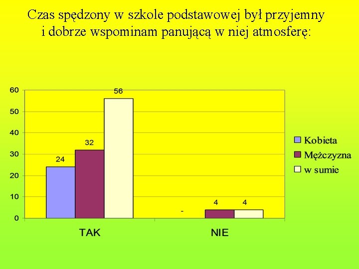 Czas spędzony w szkole podstawowej był przyjemny i dobrze wspominam panującą w niej atmosferę: